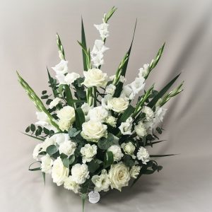 basket, arrangement, funeral, sympathy flowers