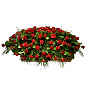 casket spray, funeral, ballina, mayo, funeral flowers, flower arrangement, florist, sentiment